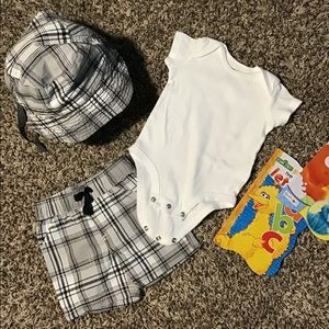 First Impression Black and white plaid short set